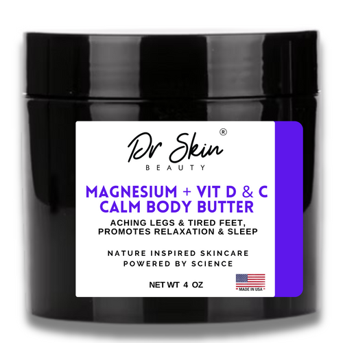 MAGNESIUM RESCUE (LAVENDER) 4oz | Vitamin D & C Calm Body Butter for Relaxation, Hydration, Sore Muscle Relief, Leg Cramp Support, and Skin Wellness