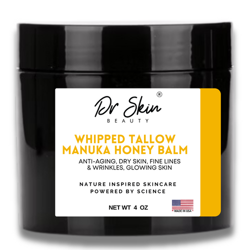 WHIPPED TALLOW MANUKA HONEY BALM (CITRUS) 4oz | Radiant Glow, Anti-Aging, Moisture Boost, and Relief for Acne, Psoriasis & Eczema